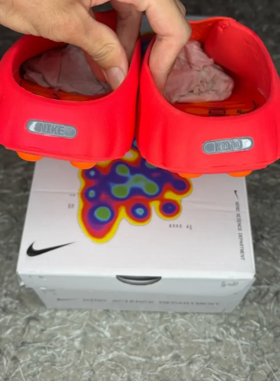 Nike Mind 001 Solar Red Slides